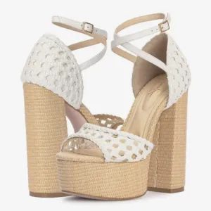Jessica Simpson Aditi Woven Platform Ankle Strap Sandals
