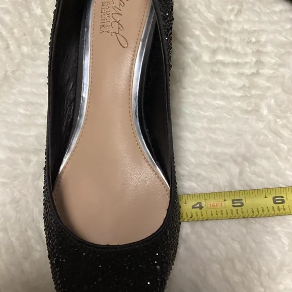 Jewel Badgley Mischka Brand Frenchie Pointed Toe Kitten Heel Pumps Shoes Sz 8.5