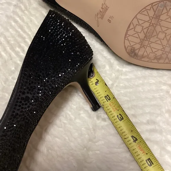 Jewel Badgley Mischka Brand Frenchie Pointed Toe Kitten Heel Pumps Shoes Sz 8.5