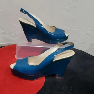 Jill Sander Wedge Shoes in Blue &amp; Teal Size 39 or 8