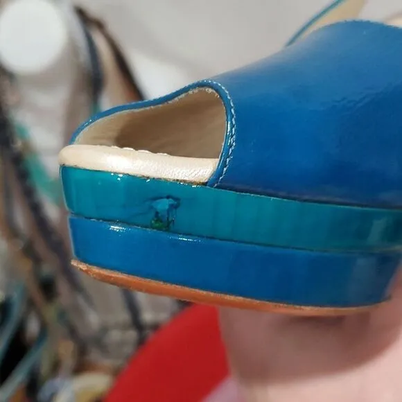 Jill Sander Wedge Shoes in Blue &amp; Teal Size 39 or 8