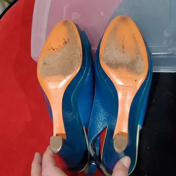Jill Sander Wedge Shoes in Blue &amp; Teal Size 39 or 8