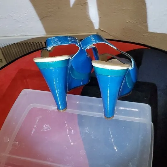 Jill Sander Wedge Shoes in Blue &amp; Teal Size 39 or 8