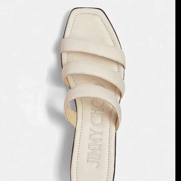Jimmy Choo Athenia Leather Wedge Mules, 36/6 US Latte