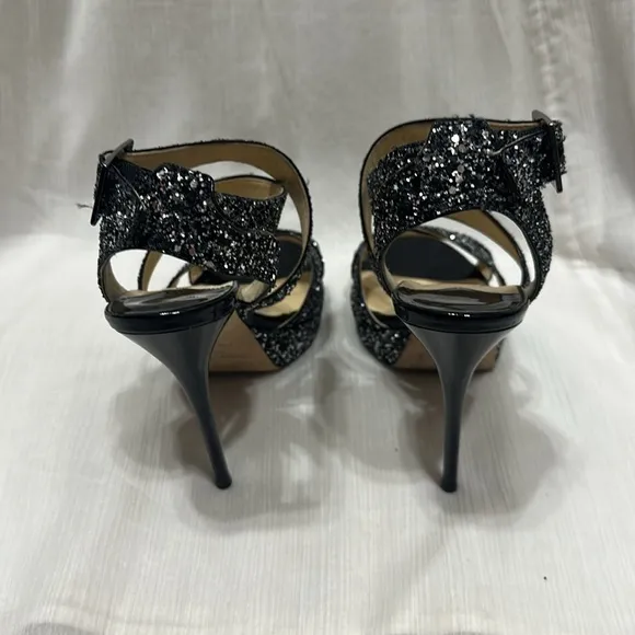 Jimmy Choo Black Glitter Women's Heels