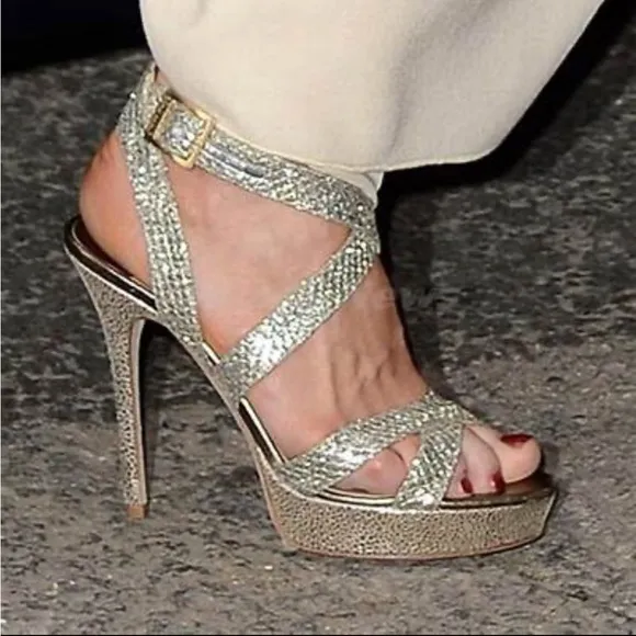 Jimmy Choo Black Glitter Women's Heels