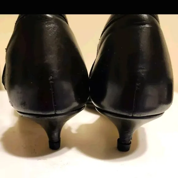 Jimmy Choo Black Italian Leather Kitten Heel d'Orsay Pumps Sz.6.5/36.5 Ret.$695