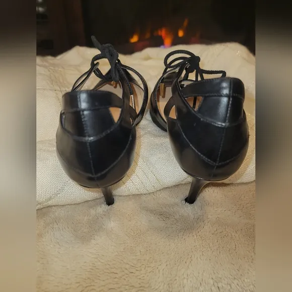 Jimmy Choo Black Leather Crisscross Pumps Size 37
