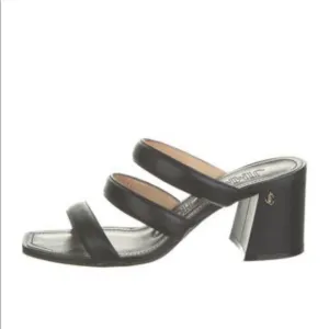 Jimmy Choo block heel leather women’s sandals slides 39.5 black multi strap