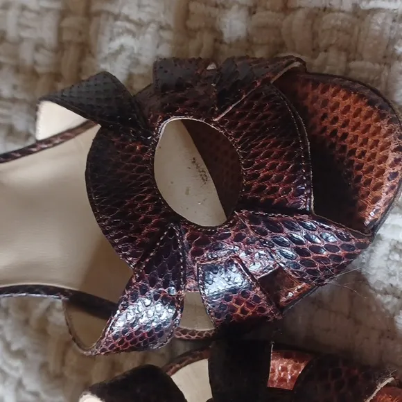 Jimmy Choo Brown Watersnake Heels