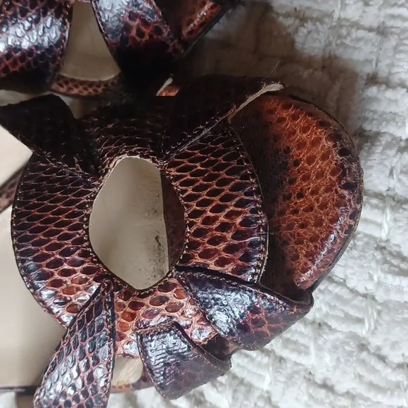 Jimmy Choo Brown Watersnake Heels