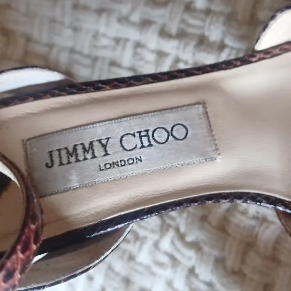 Jimmy Choo Brown Watersnake Heels
