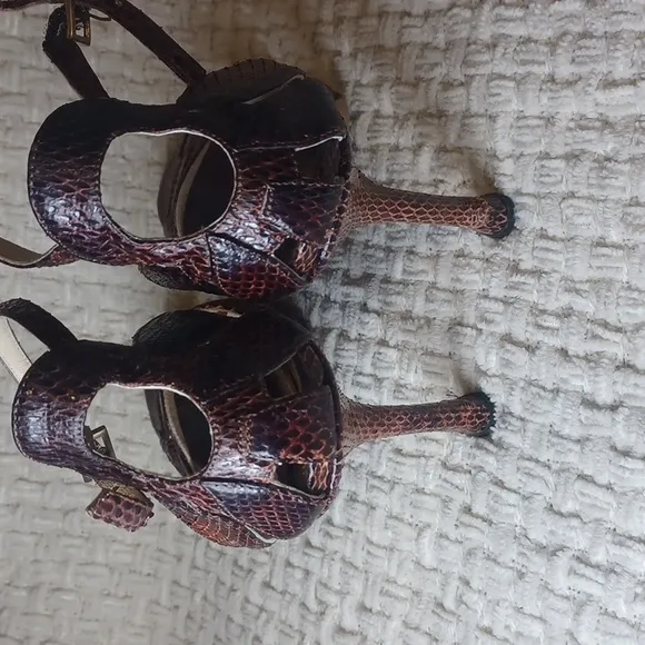 Jimmy Choo Brown Watersnake Heels