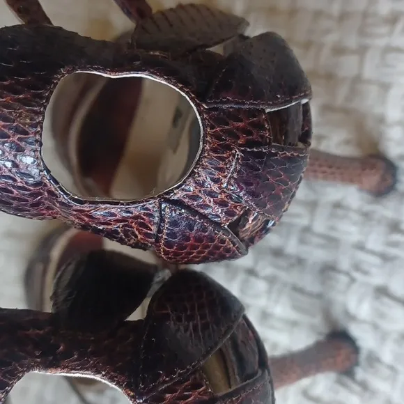 Jimmy Choo Brown Watersnake Heels