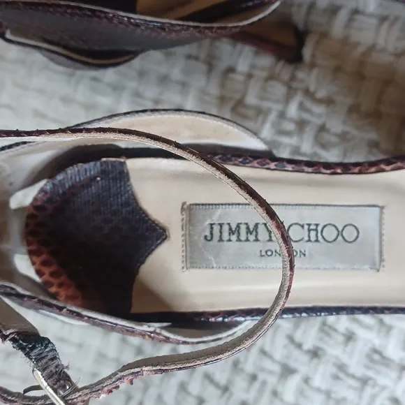 Jimmy Choo Brown Watersnake Heels