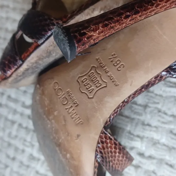 Jimmy Choo Brown Watersnake Heels
