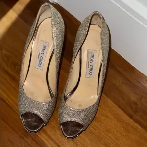 Jimmy Choo Gold Glitter Heels