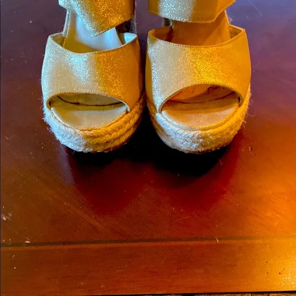 Jimmy Choo Gold Wedge Sandals