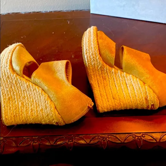 Jimmy Choo Gold Wedge Sandals