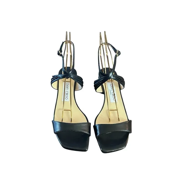 Jimmy Choo Jago 60mm Leather Block Heel Sandals  EU 36.5 US 6.5