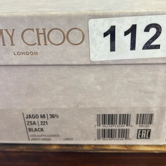 Jimmy Choo Jago 60mm Leather Block Heel Sandals  EU 36.5 US 6.5
