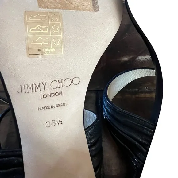 Jimmy Choo Jago 60mm Leather Block Heel Sandals  EU 36.5 US 6.5