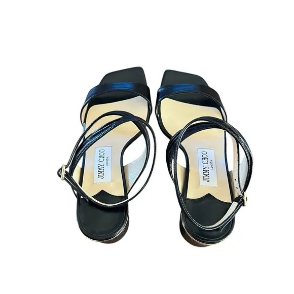 Jimmy Choo Jago 60mm Leather Block Heel Sandals  EU 36.5 US 6.5