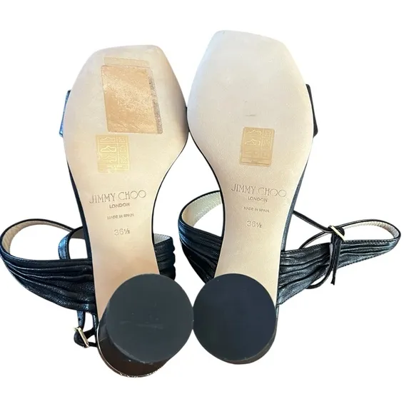 Jimmy Choo Jago 60mm Leather Block Heel Sandals  EU 36.5 US 6.5