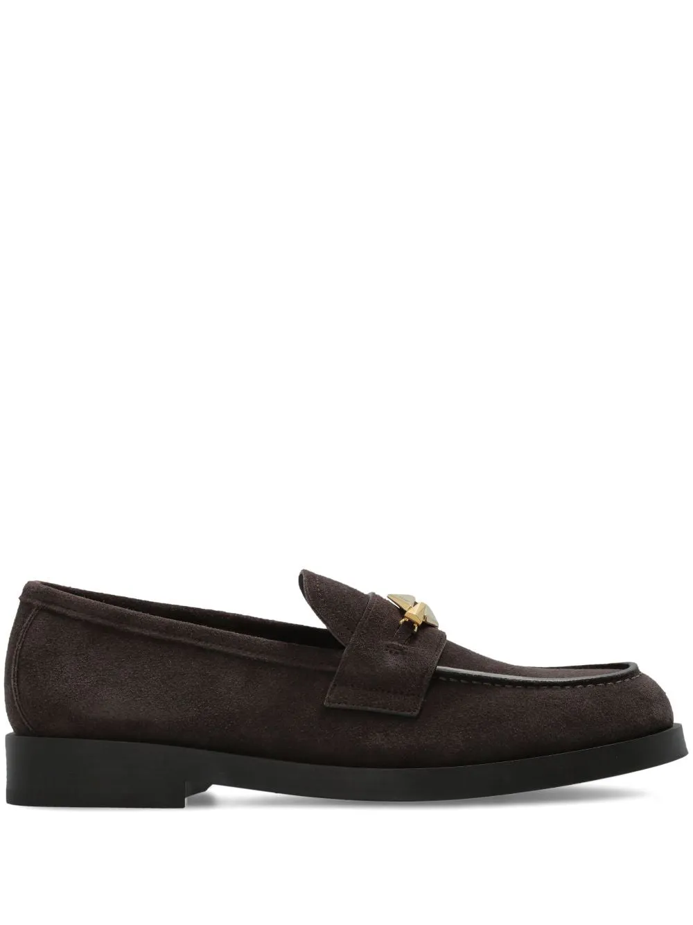 Jimmy Choo Maddie Diamond Coffee Brown Loafers