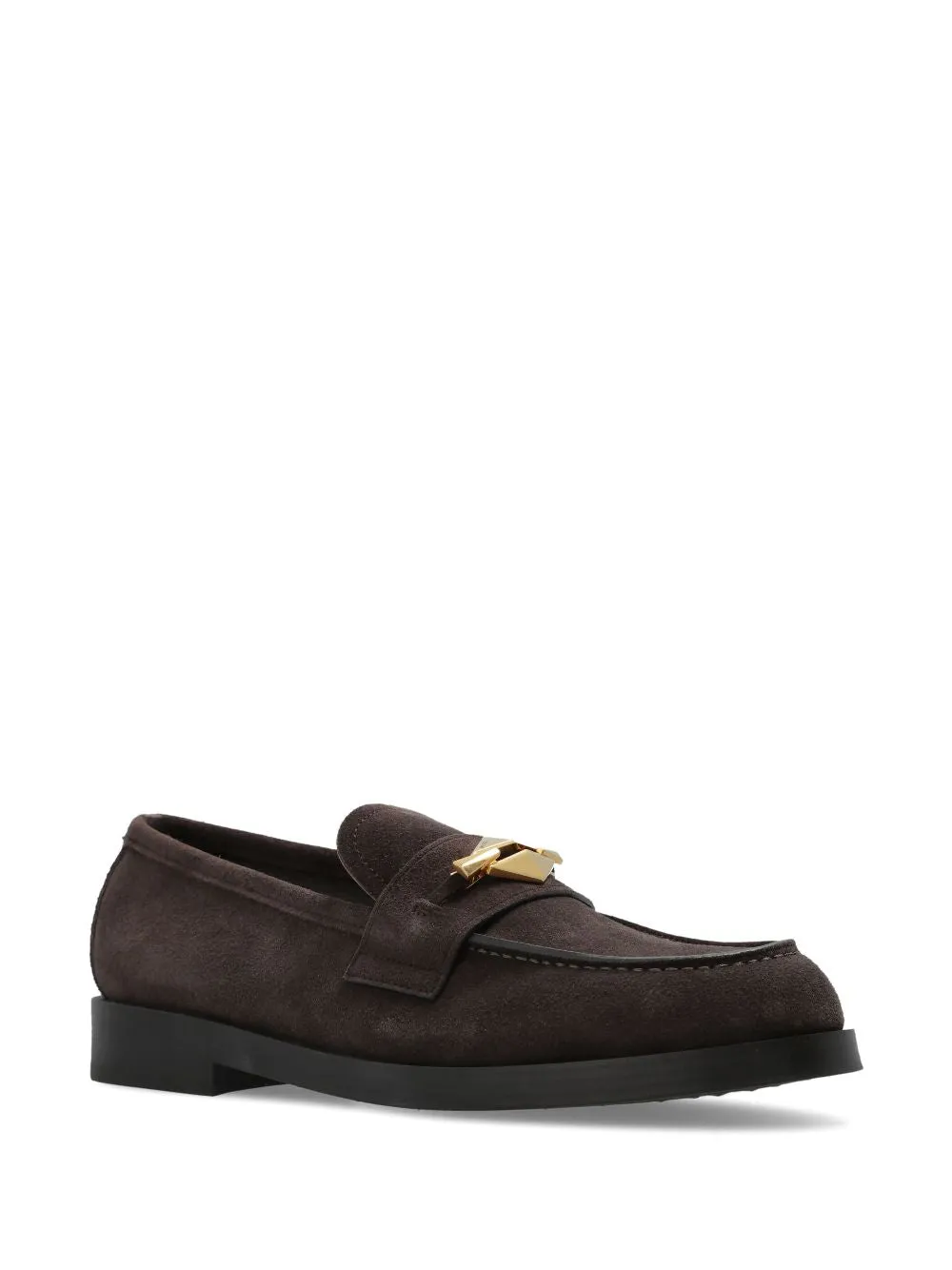 Jimmy Choo Maddie Diamond Coffee Brown Loafers