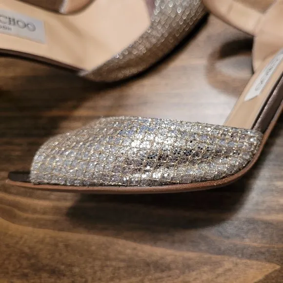Jimmy Choo Metallic Glitter High Heel Shoes