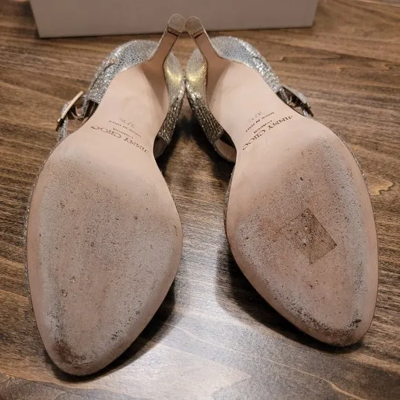 Jimmy Choo Metallic Glitter High Heel Shoes
