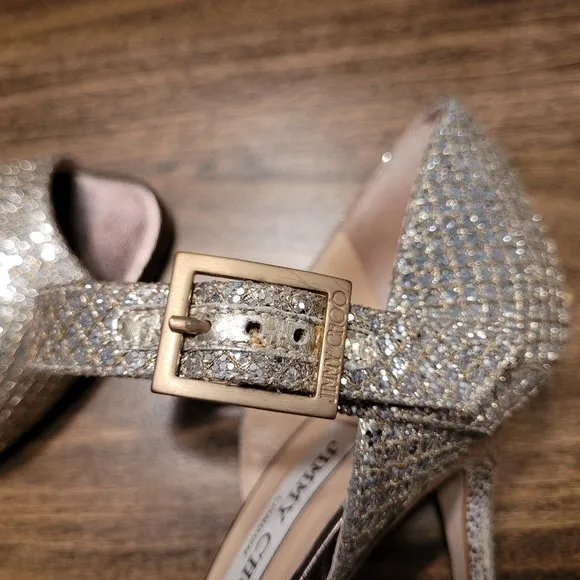 Jimmy Choo Metallic Glitter High Heel Shoes