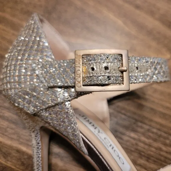 Jimmy Choo Metallic Glitter High Heel Shoes