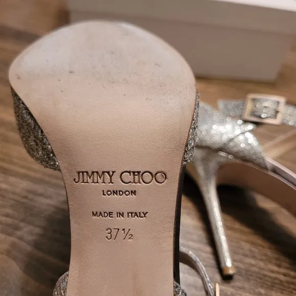 Jimmy Choo Metallic Glitter High Heel Shoes