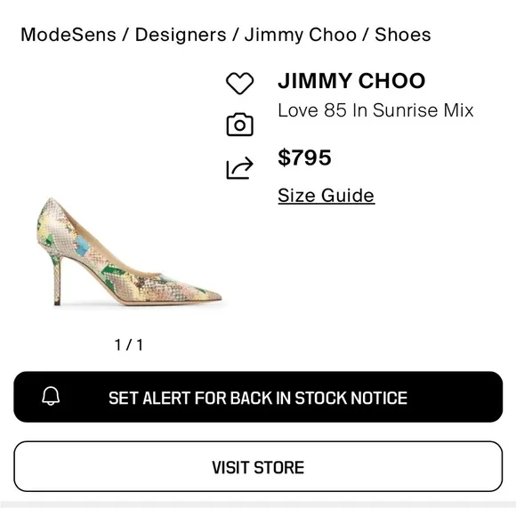 Jimmy Choo Multicolor Snakeskin Love 85 Pumps in Sunrise Mix
