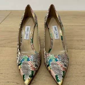 Jimmy Choo Multicolor Snakeskin Love 85 Pumps in Sunrise Mix
