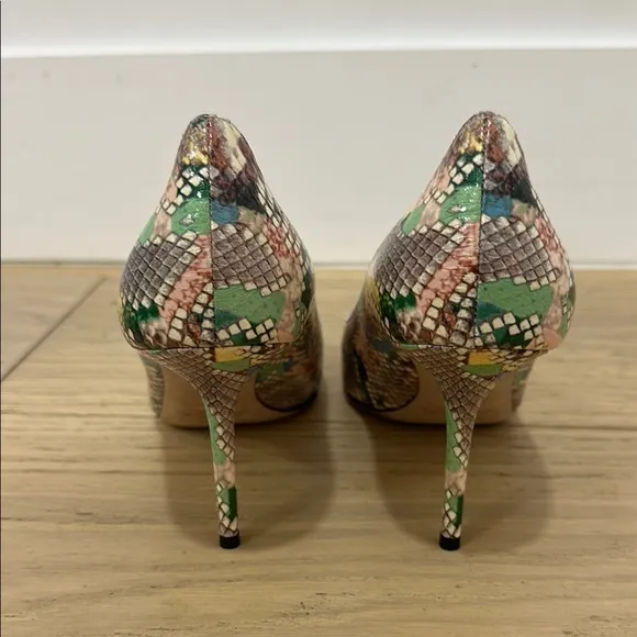 Jimmy Choo Multicolor Snakeskin Love 85 Pumps in Sunrise Mix