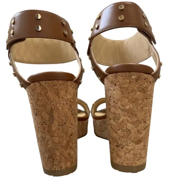 Jimmy Choo Nelly Stud Cork Wedge Sandals Size 39 US Size 9