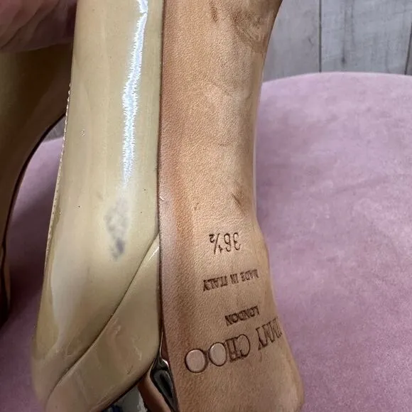 Jimmy Choo nude platform heels