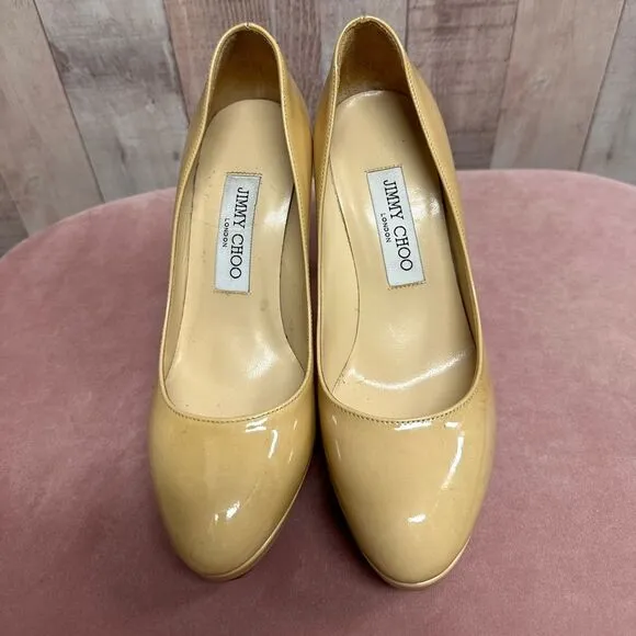 Jimmy Choo nude platform heels