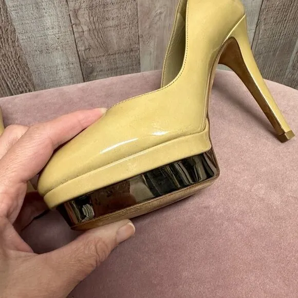 Jimmy Choo nude platform heels