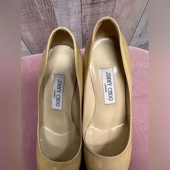 Jimmy Choo nude platform heels