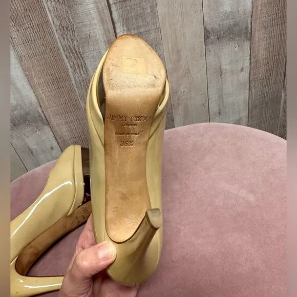 Jimmy Choo nude platform heels