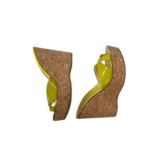 Jimmy Choo Pandora Cork Wedge Platform Slip On Sandals