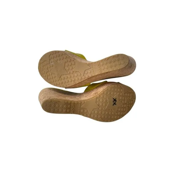 Jimmy Choo Pandora Cork Wedge Platform Slip On Sandals