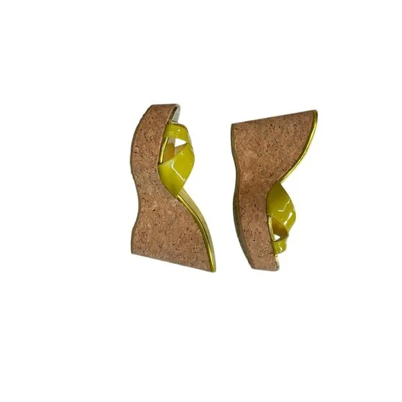Jimmy Choo Pandora Cork Wedge Platform Slip On Sandals