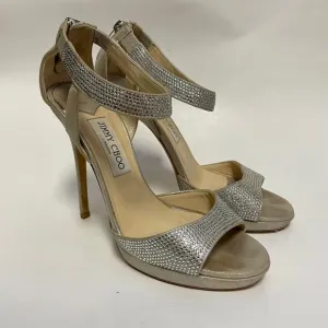 Jimmy Choo Silver Rhinestone Heels Size IT 38 / US 8
