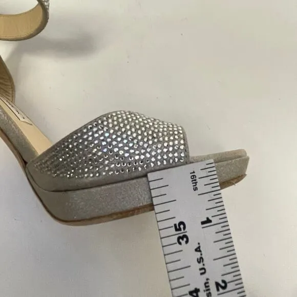 Jimmy Choo Silver Rhinestone Heels Size IT 38 / US 8