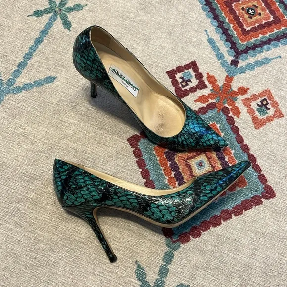 Jimmy Choo Snake print leather pumps